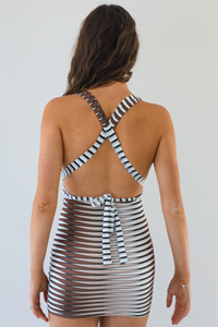 One Step Closer Dress: Brown/Multi