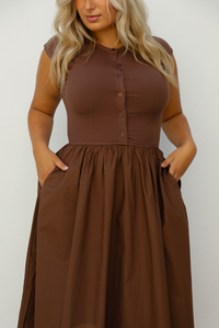 So Darling Midi Dress: Brown