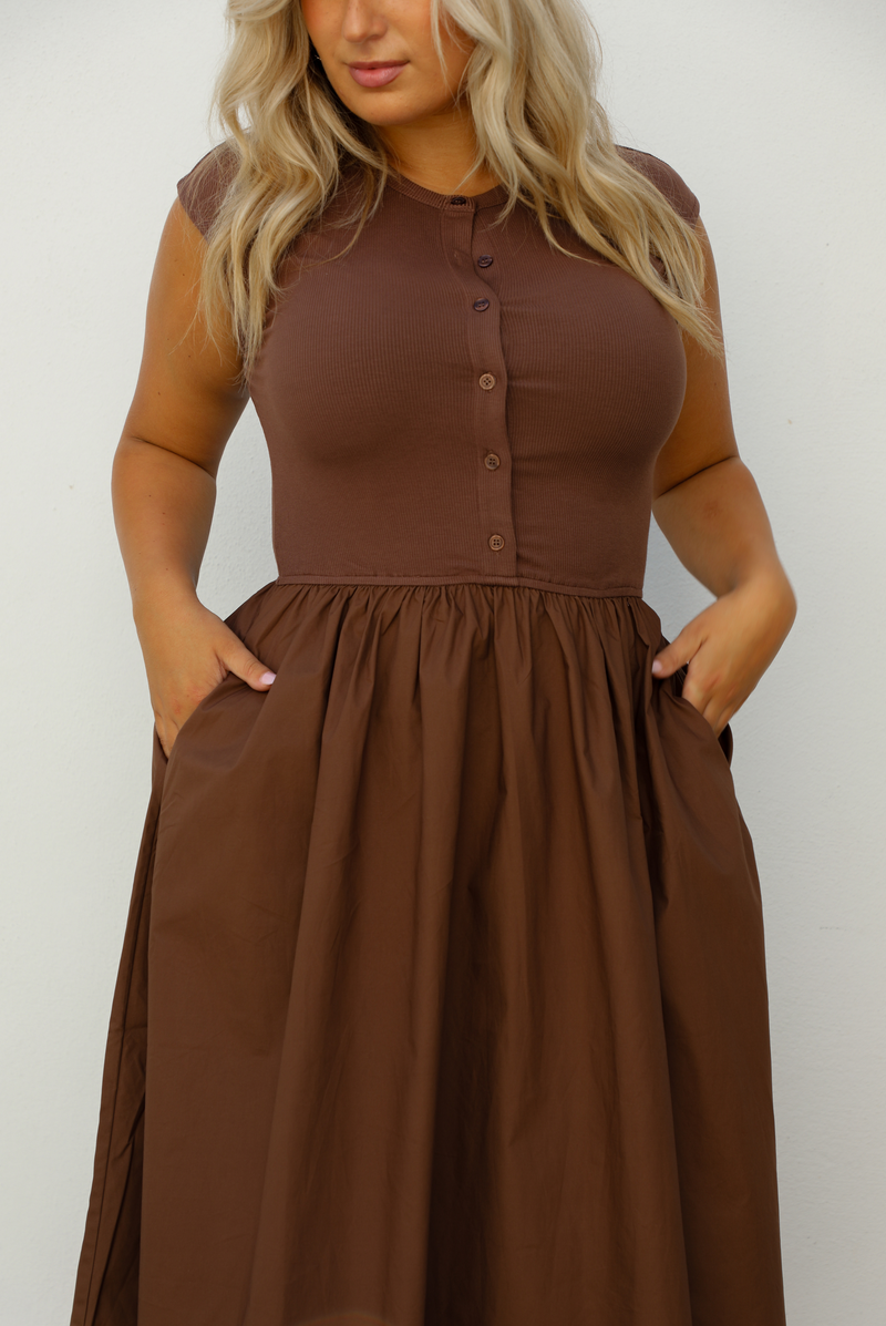 So Darling Midi Dress: Brown