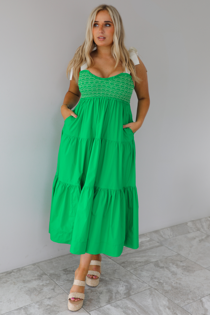 PRE-ORDER: Saint Simons Island Summer Dress: Green