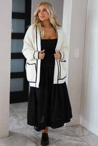 Just As Likely Cardigan: Cream/Black