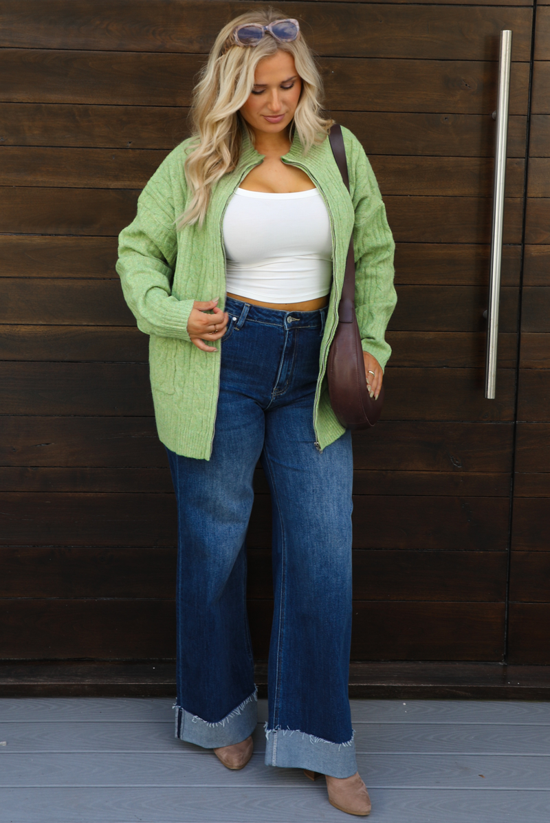 Everything You Need Cardigan: Green
