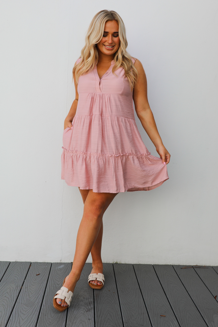 Caught In The Sun Dress: Pink
