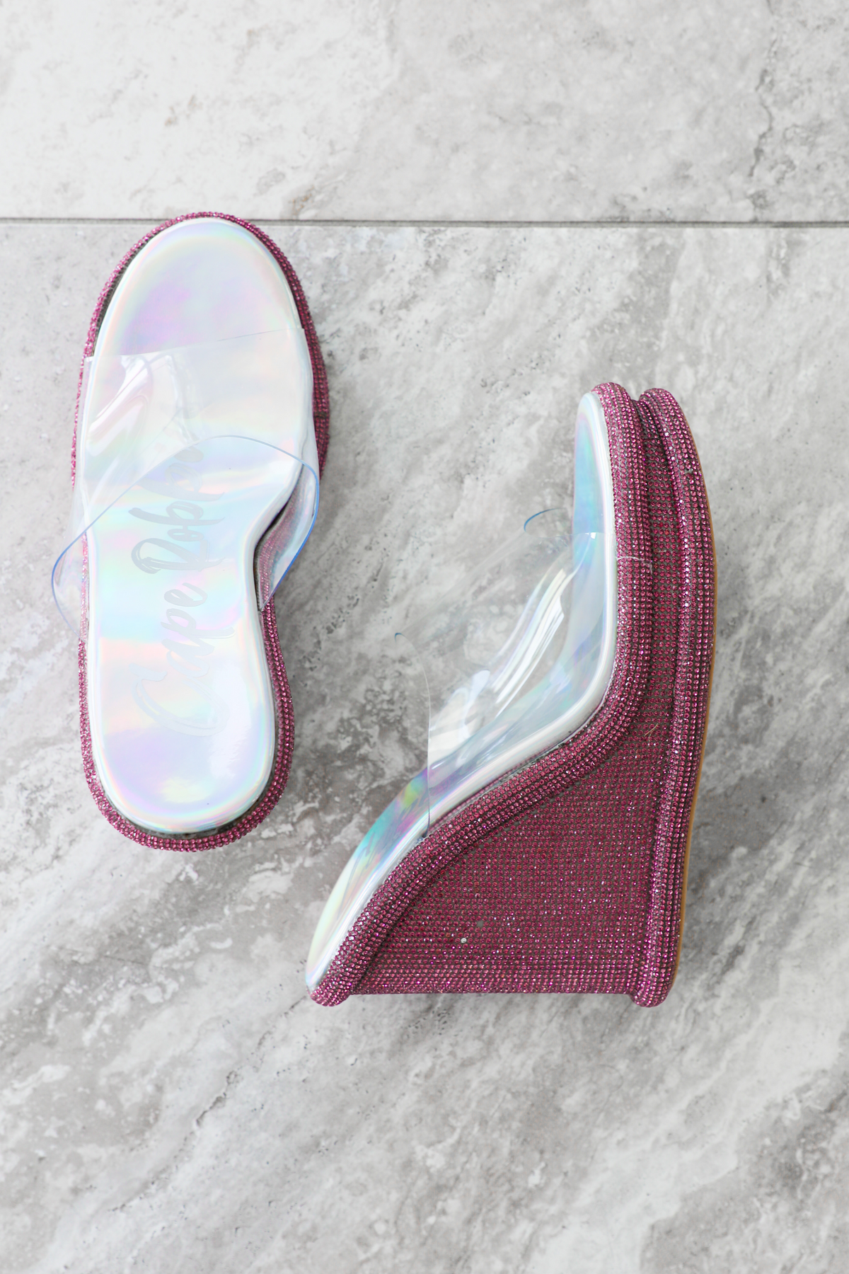 Stepping Out Wedges: Pink/Silver