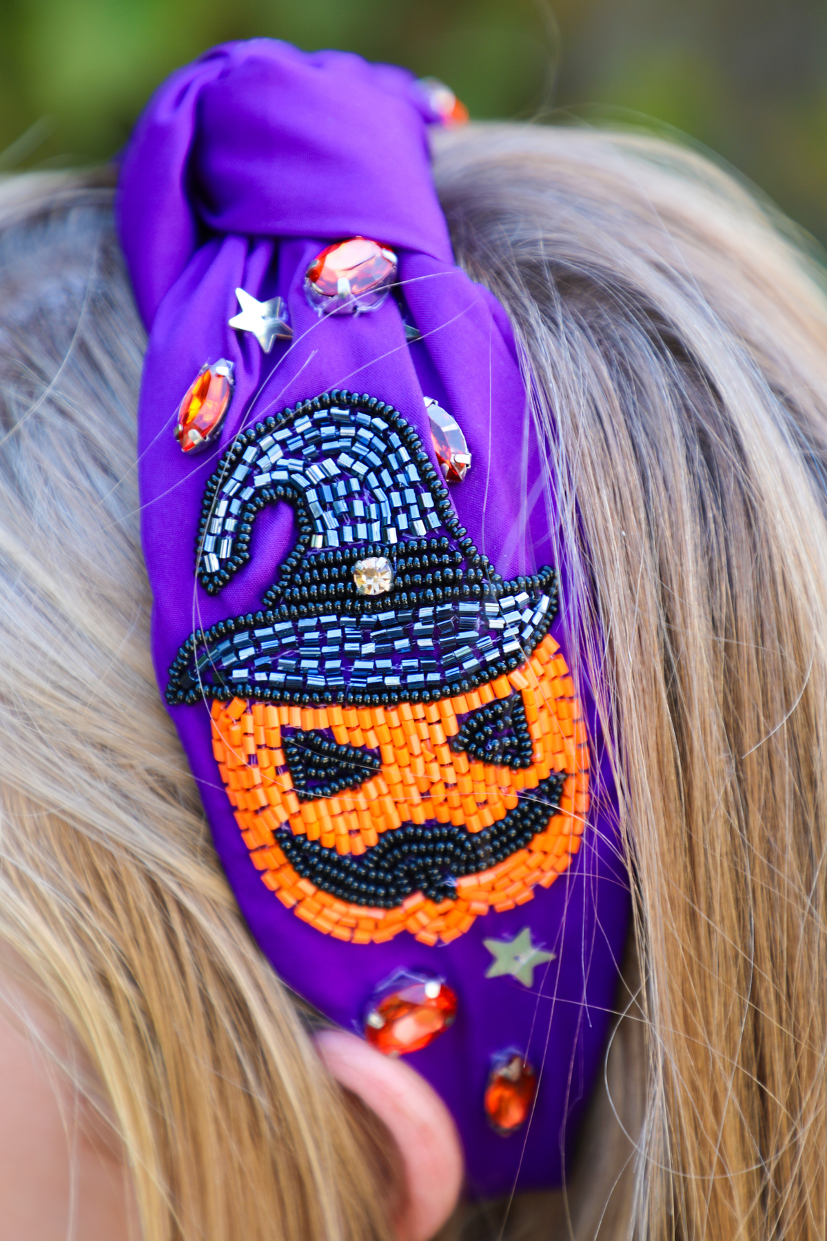 The Jack-O-Lantern Headband: Purple/Multi