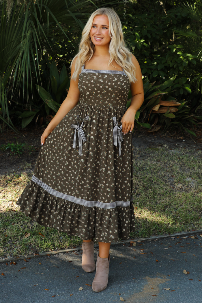Play Your Part Maxi Dress: Brown/Multi