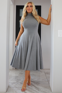 Everything You Do Midi Dress: Grey