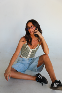 Stay Confident Corset: Cream/Black
