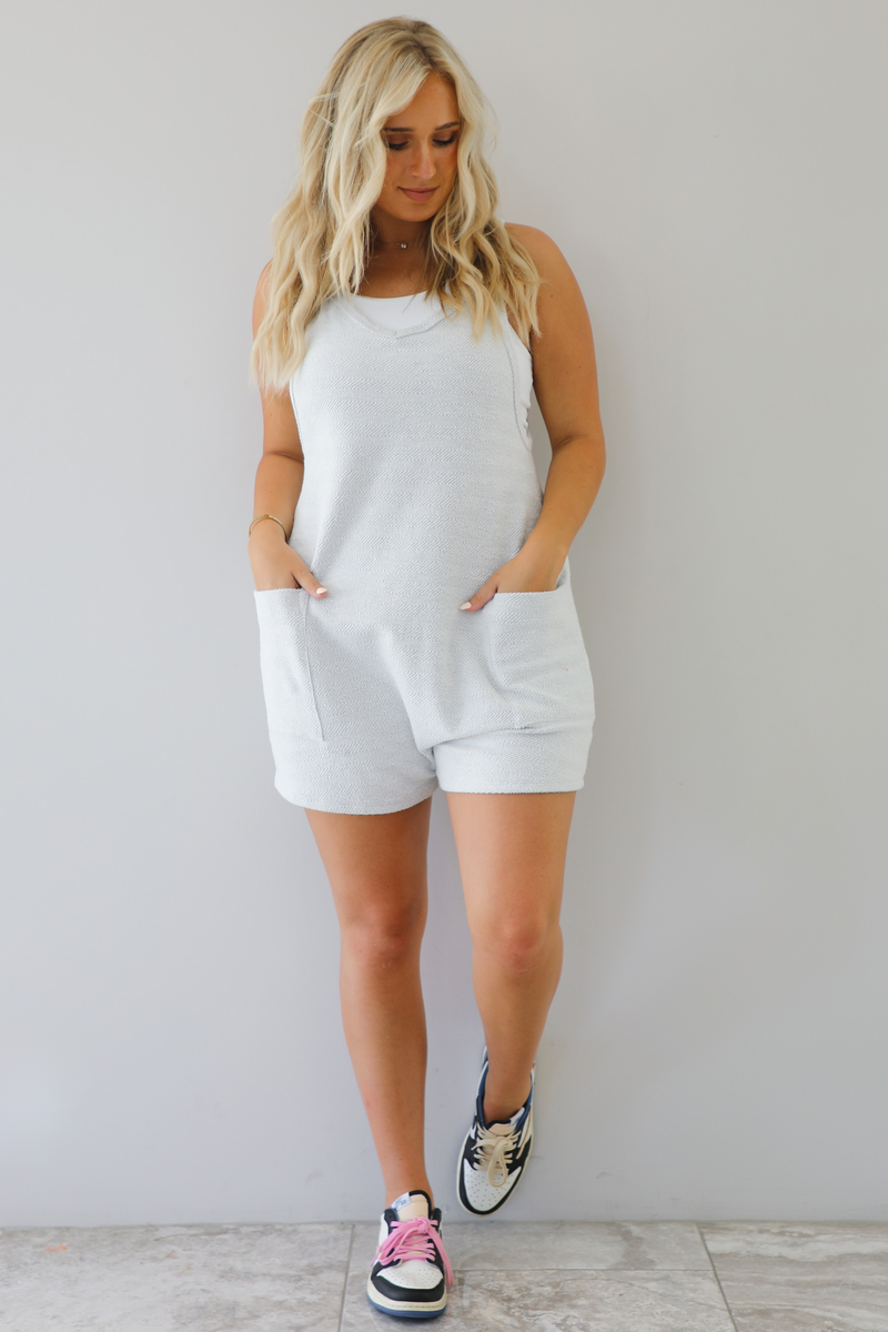 Back To You Romper: Grey