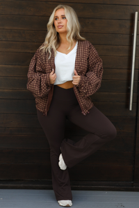 Rainy Days Zip-Up Jacket: Brown/Plaid