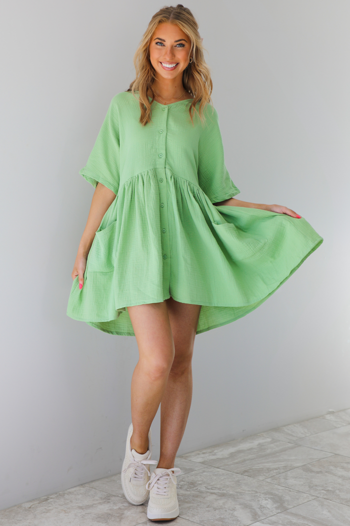 In The Surf Dress: Green