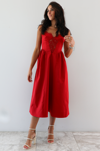 Beauty Of The Night Dress: Red
