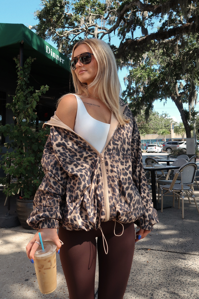 PRE-ORDER: Rainy Days Zip-Up Jacket: Leopard