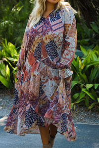 Going Around Maxi Dress: Rust/Multi