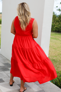 Finally Yours Midi Dress: Red