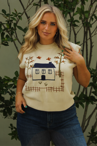 Homebody Sweater Vest: Cream/Multi