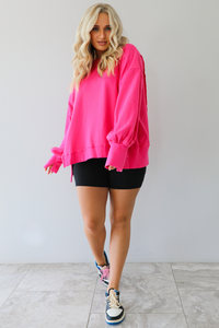 Living Comfy Sweatshirt: Fuchsia