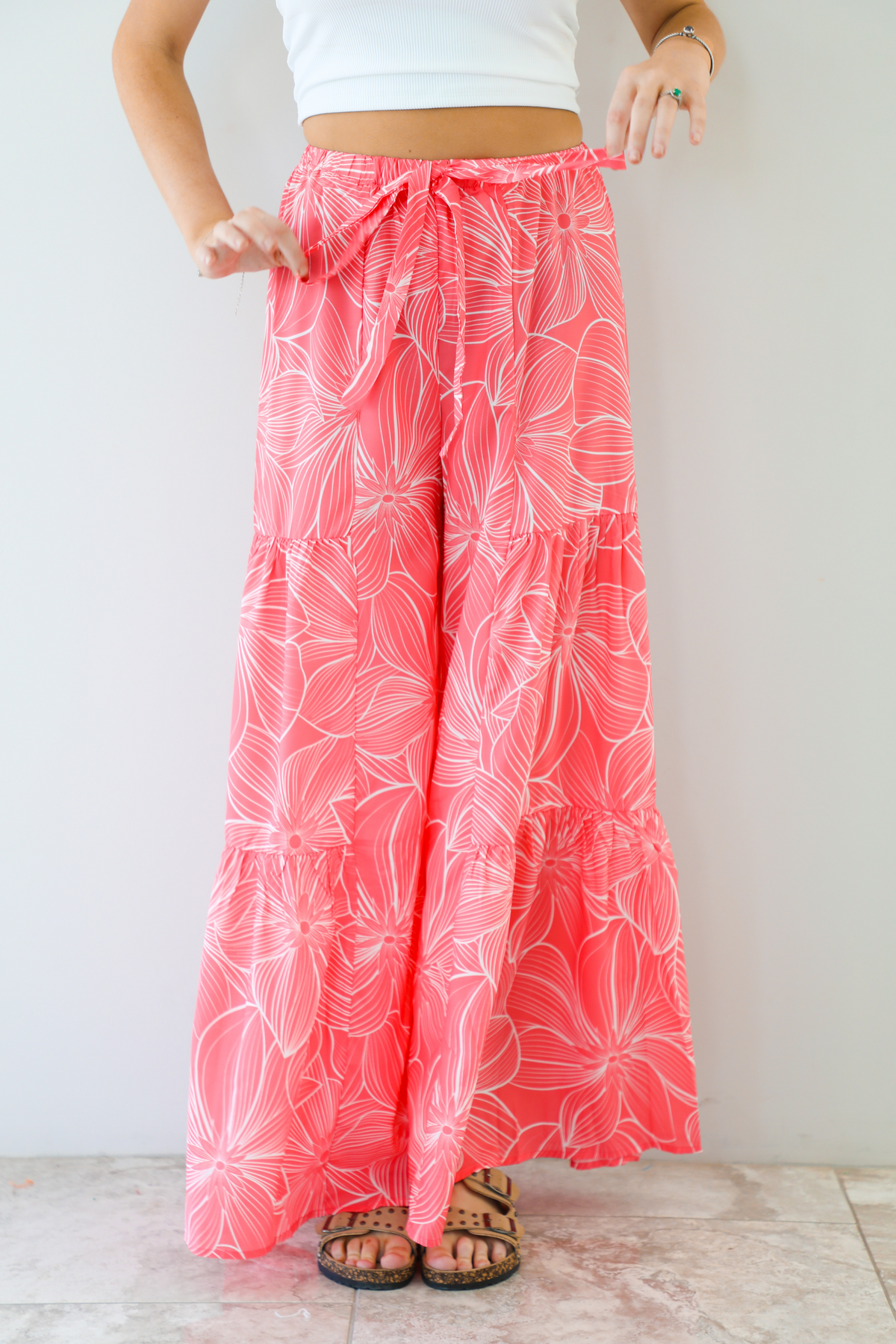 First Move Pants: Coral/Ivory