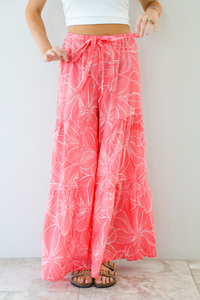 First Move Pants: Coral/Ivory