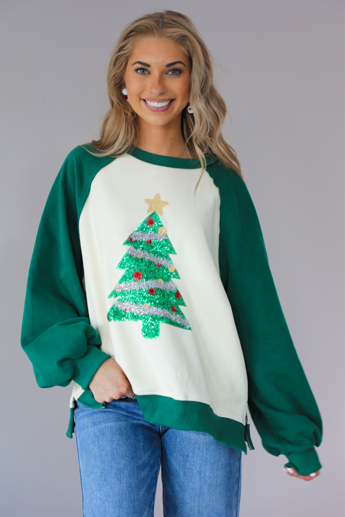 Under The Tree Sweater: Green/Multi