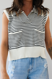 PRE-ORDER: Rewear Sweater Vest: Ivory/Black