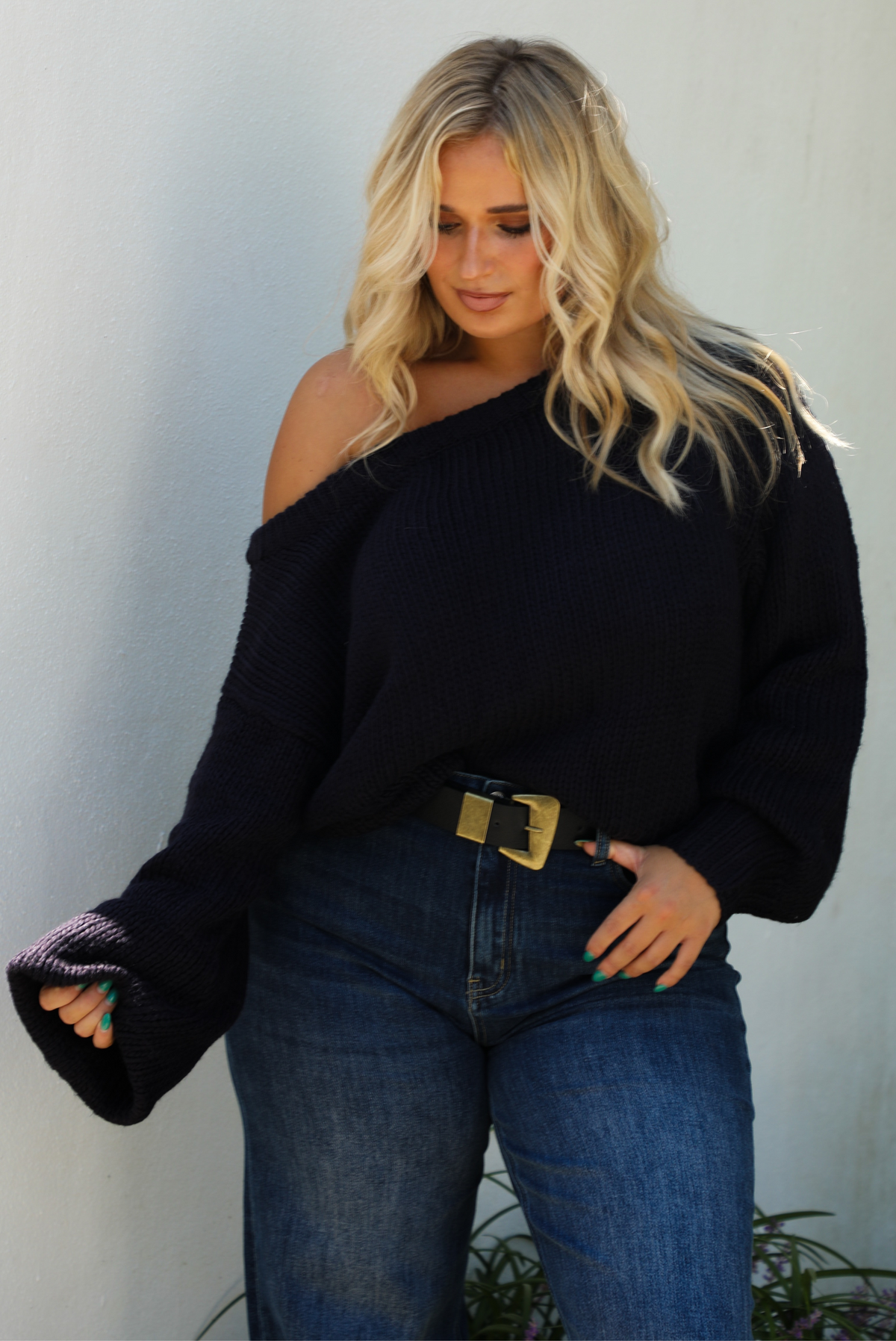 Think About It Sweater: Navy