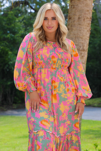 Find Me There Maxi Dress: Pink/Multi