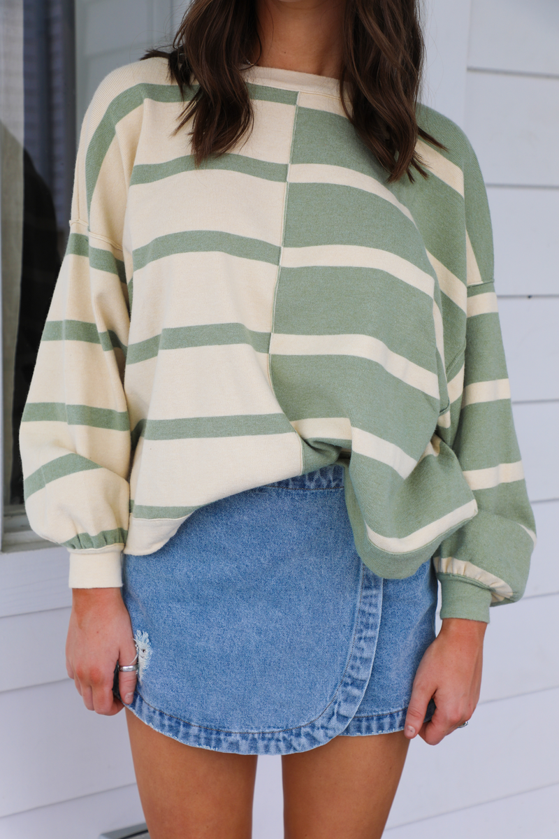 The Little Things Sweater: Sage/Cream