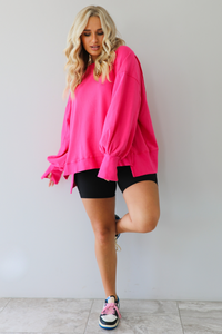 Living Comfy Sweatshirt: Fuchsia
