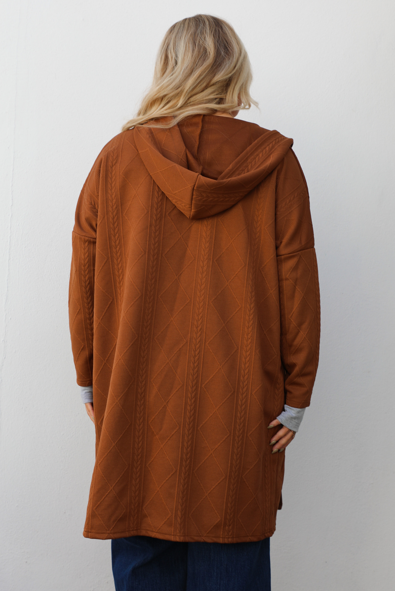 Down The Street Cardigan: Rust