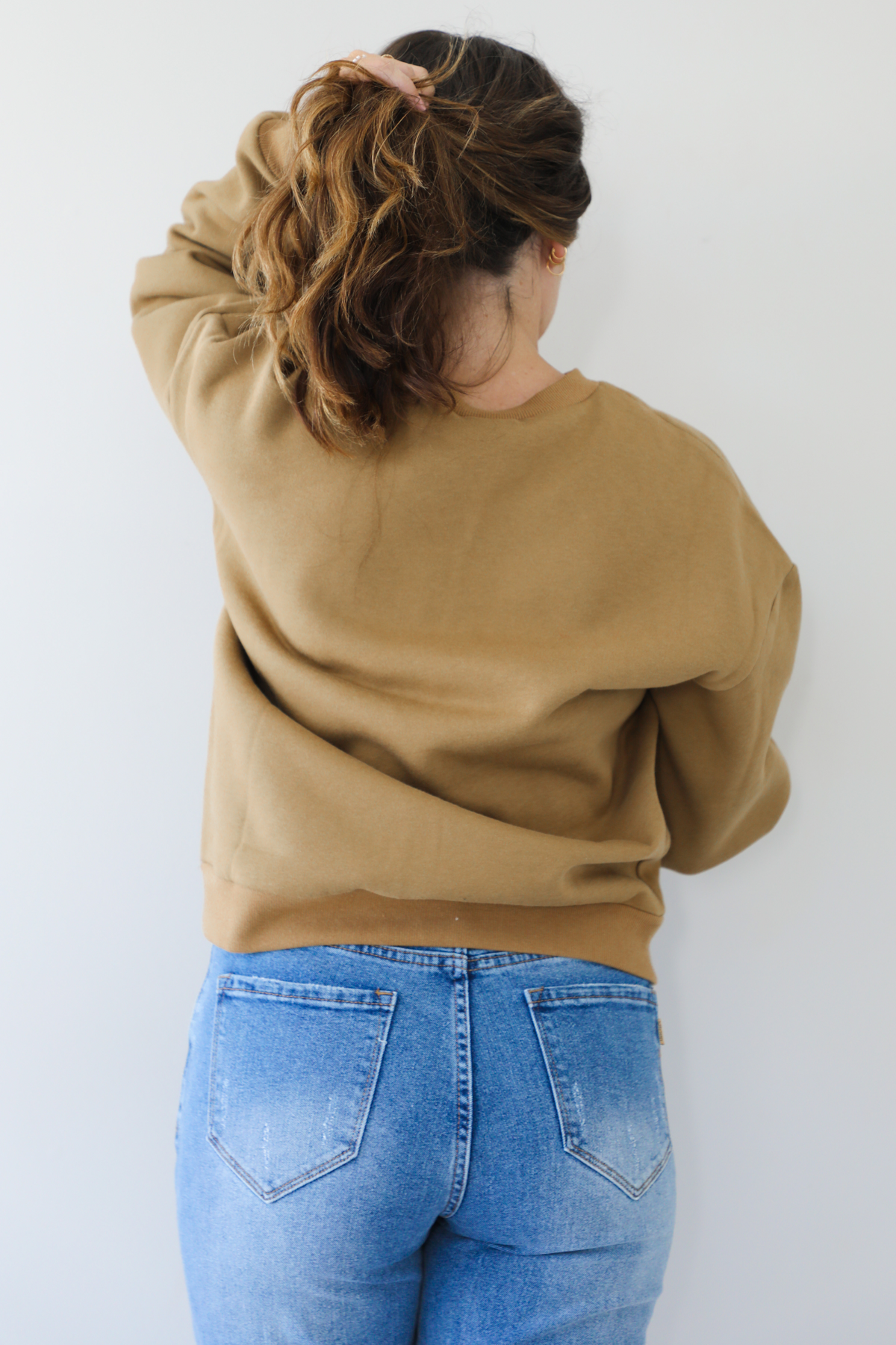 Boulce Letter Patch Sweater: Straw/Multi