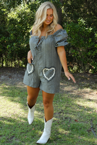 Crisp Air Romper: Black/White Gingham