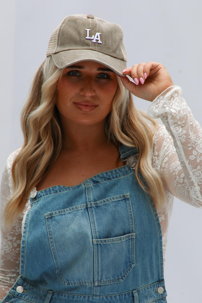 LA Ball Cap: Tan