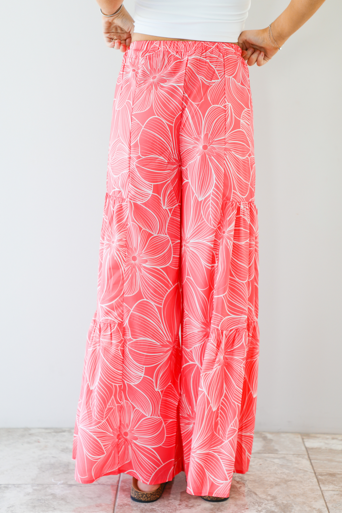 First Move Pants: Coral/Ivory