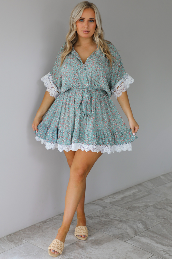 So Many Things Dress: Mint/Floral