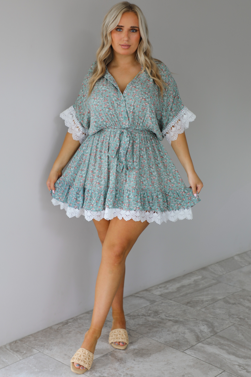 So Many Things Dress: Mint/Floral