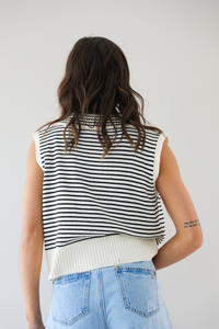 PRE-ORDER: Rewear Sweater Vest: Ivory/Black