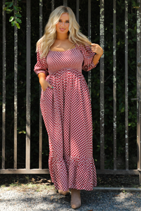 Anything You Can Maxi Dress: Red/White