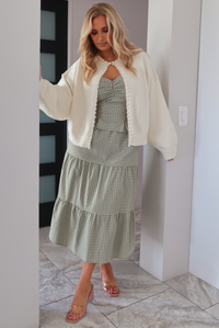 Draped In Pearls Cardigan: Ivory