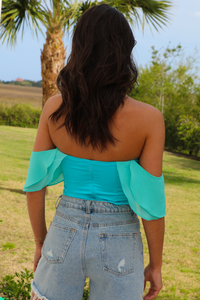 Mermaid Vibes Corset Top: Turquoise