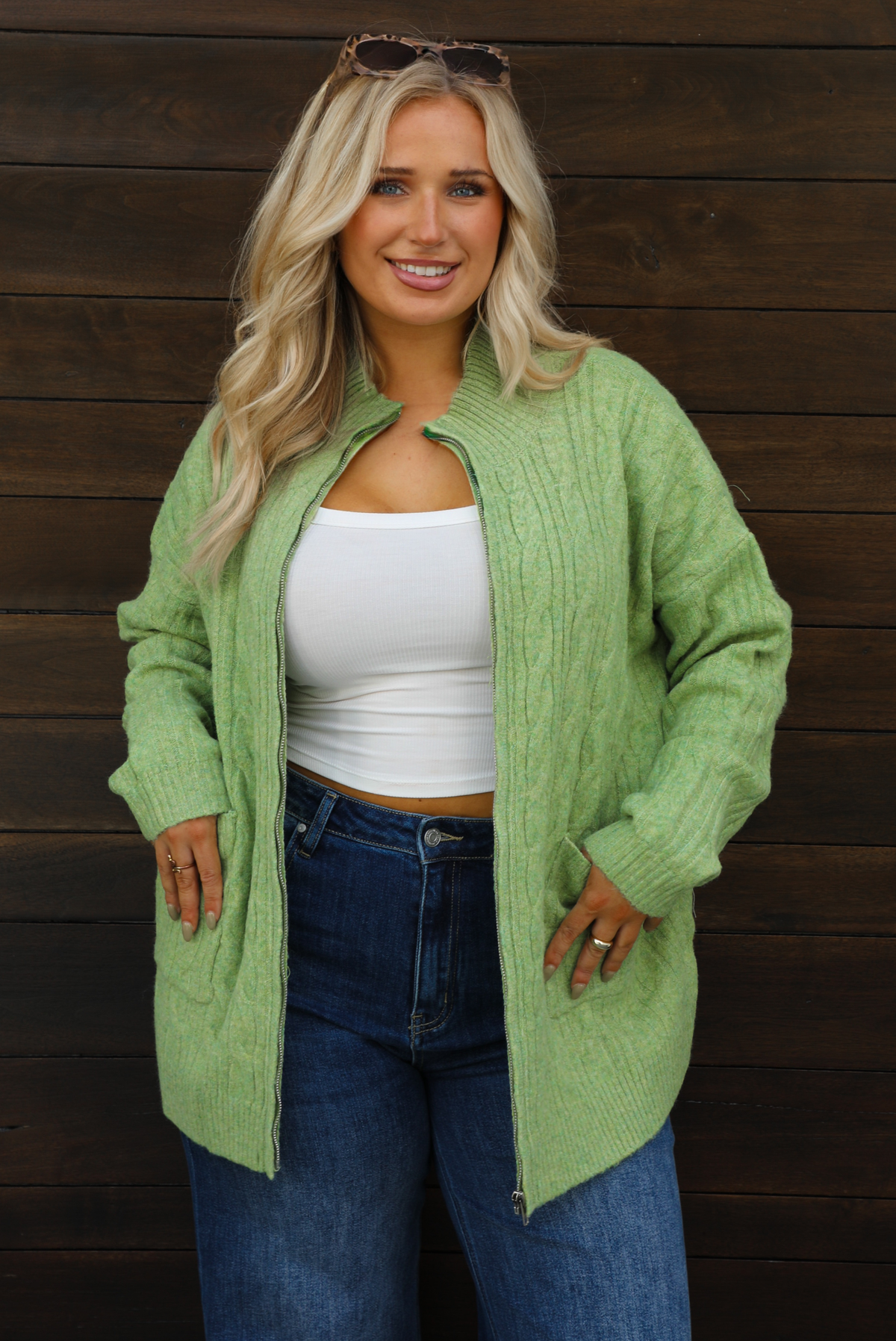 Everything You Need Cardigan: Green