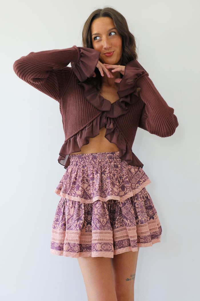 Classic Skirt: Maroon/Pink