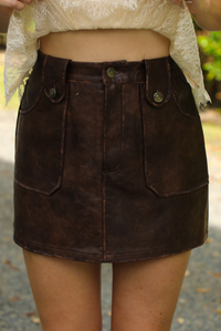 Walk Through Paris Skirt: Brown