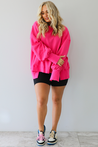 Living Comfy Sweatshirt: Fuchsia