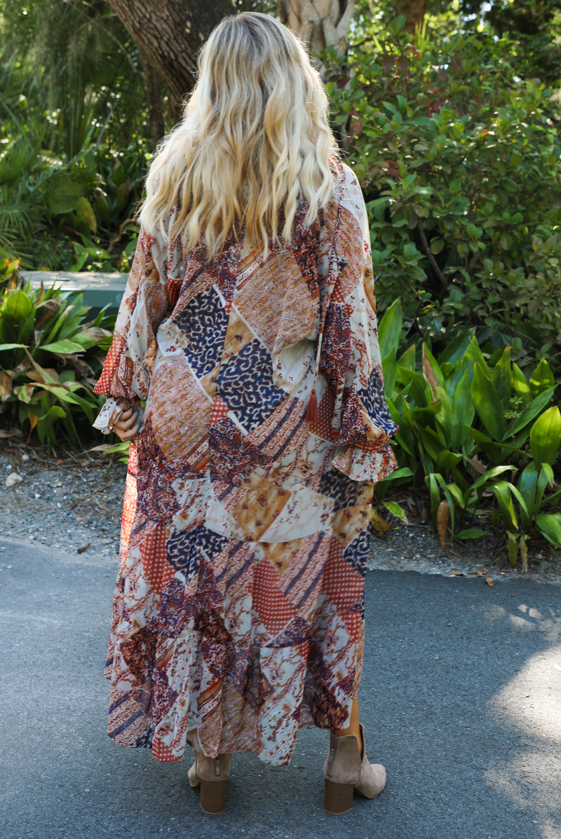 Going Around Maxi Dress: Rust/Multi