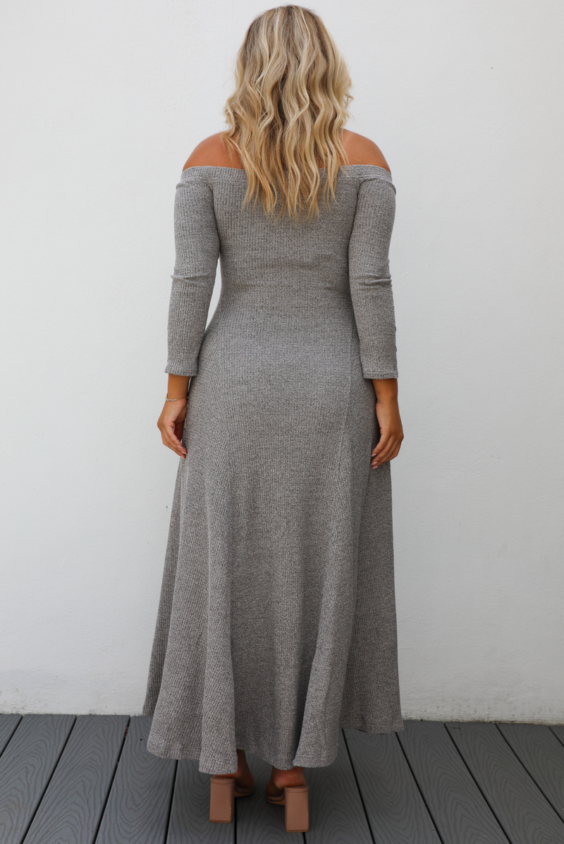Ready For Fall Maxi Dress: Grey