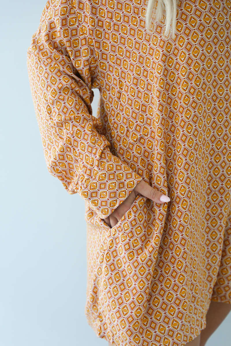 The Only Way Romper: Orange/Multi