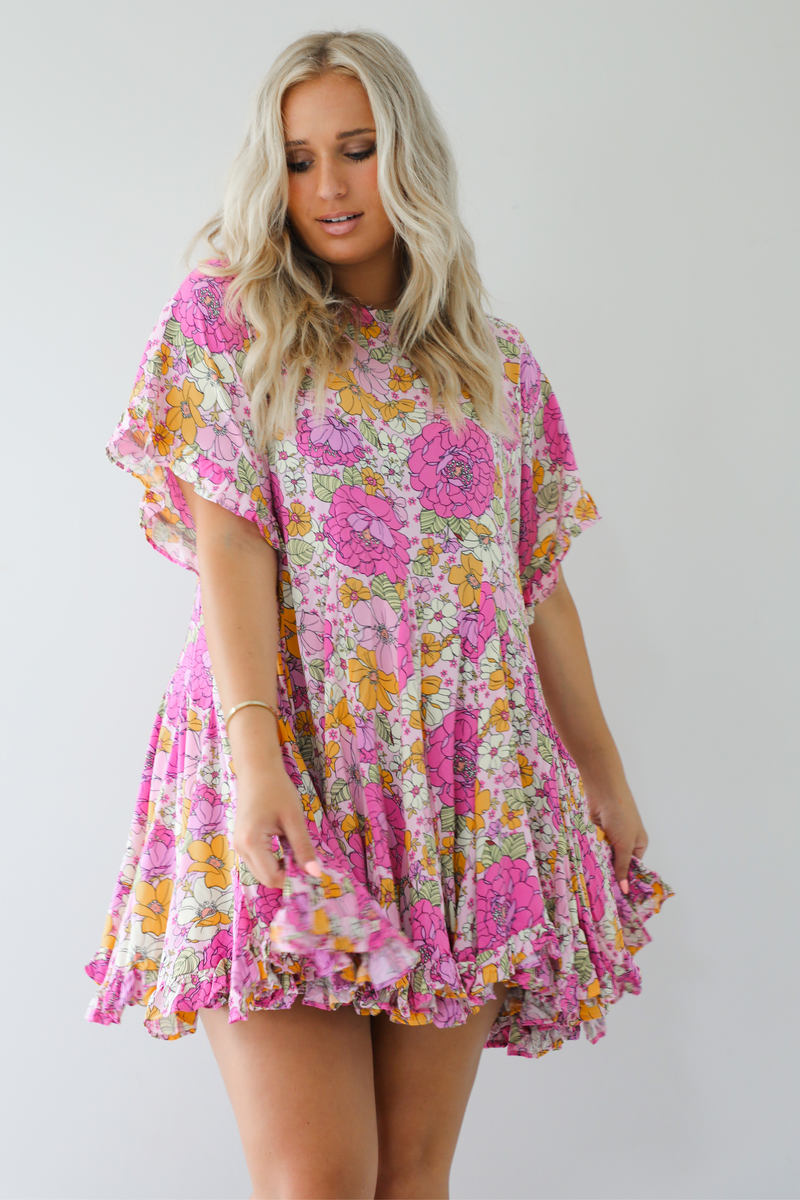 Floral Darling Dress: Pink/Multi