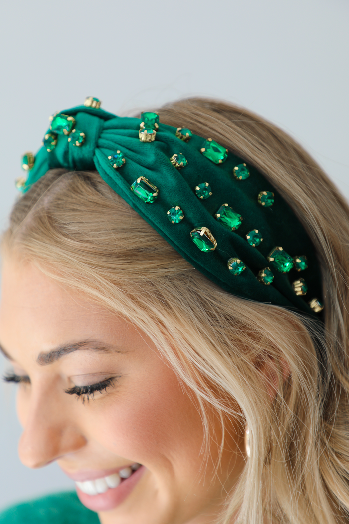 The Rhinestone Headband: Green