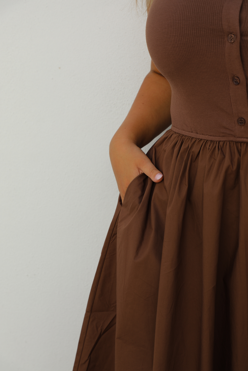 So Darling Midi Dress: Brown
